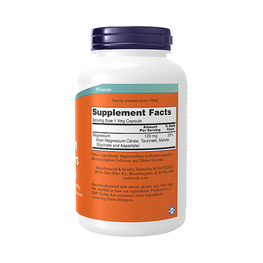 NOW Supplements, Magnesium Transporters with 5 Forms of Magnesium for Optimal Bioavailability, 180 Veg Capsules - Bloom Concept