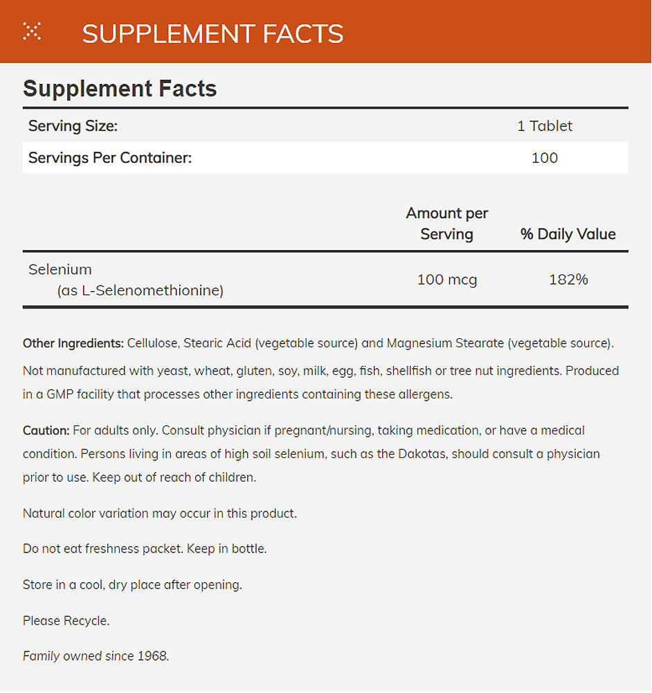 NOW Supplements, Selenium (L-Selenomethionine) 100 mcg, Essential Mineral*, 100 Tablets - Bloom Concept