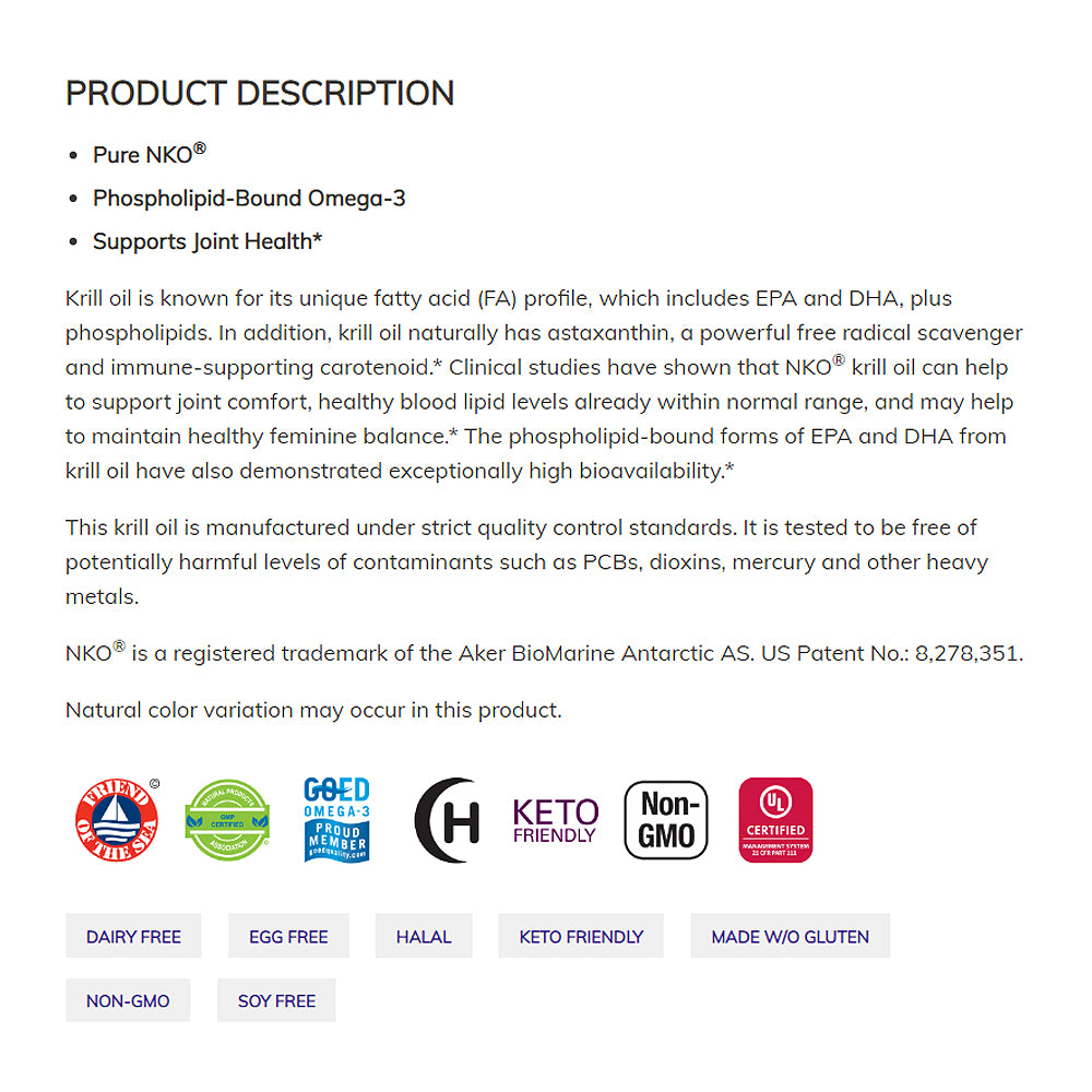 NOW Supplements, Neptune Krill Oil 500 mg, Phospholipid-Bound Omega-3, Cardiovascular Support*, 60 Softgels - Bloom Concept