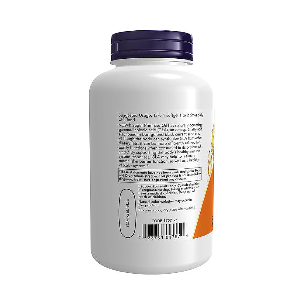 NOW Supplements, Super Primrose 1300 mg with Naturally Occurring GLA (Gamma-Linolenic Acid), 120 Softgels Vitamins & Supplements NOW Foods USA