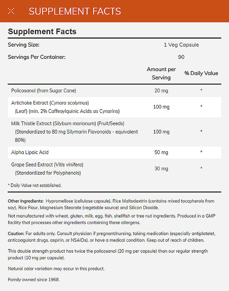 NOW Supplements, Policosanol 20 mg, Double Strength, Blend of Long-Chain Fatty alcohols (LCFAs) Derived from Sugar Cane, 90 Veg Capsules - Bloom Concept
