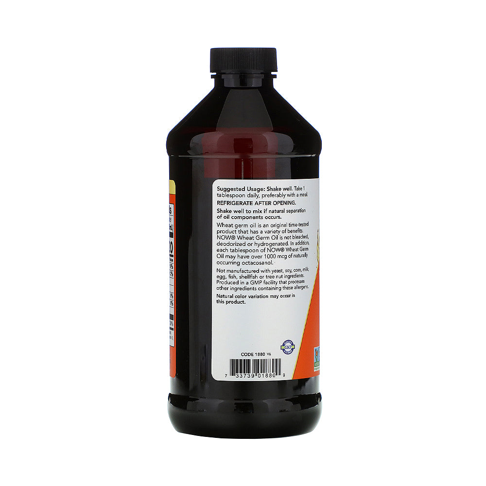 NOW Supplements, Wheat Germ Oil with Essential Fatty Acids (EFAs), Nutritional Oil, 16-Ounce (473 ml) - Bloom Concept