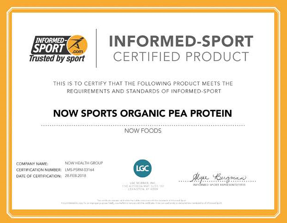 NOW Sports Nutrition, Certified Organic Pea Protein 15 Grams, Unflavored Powder, 1.5-Pound (680 g) - Bloom Concept