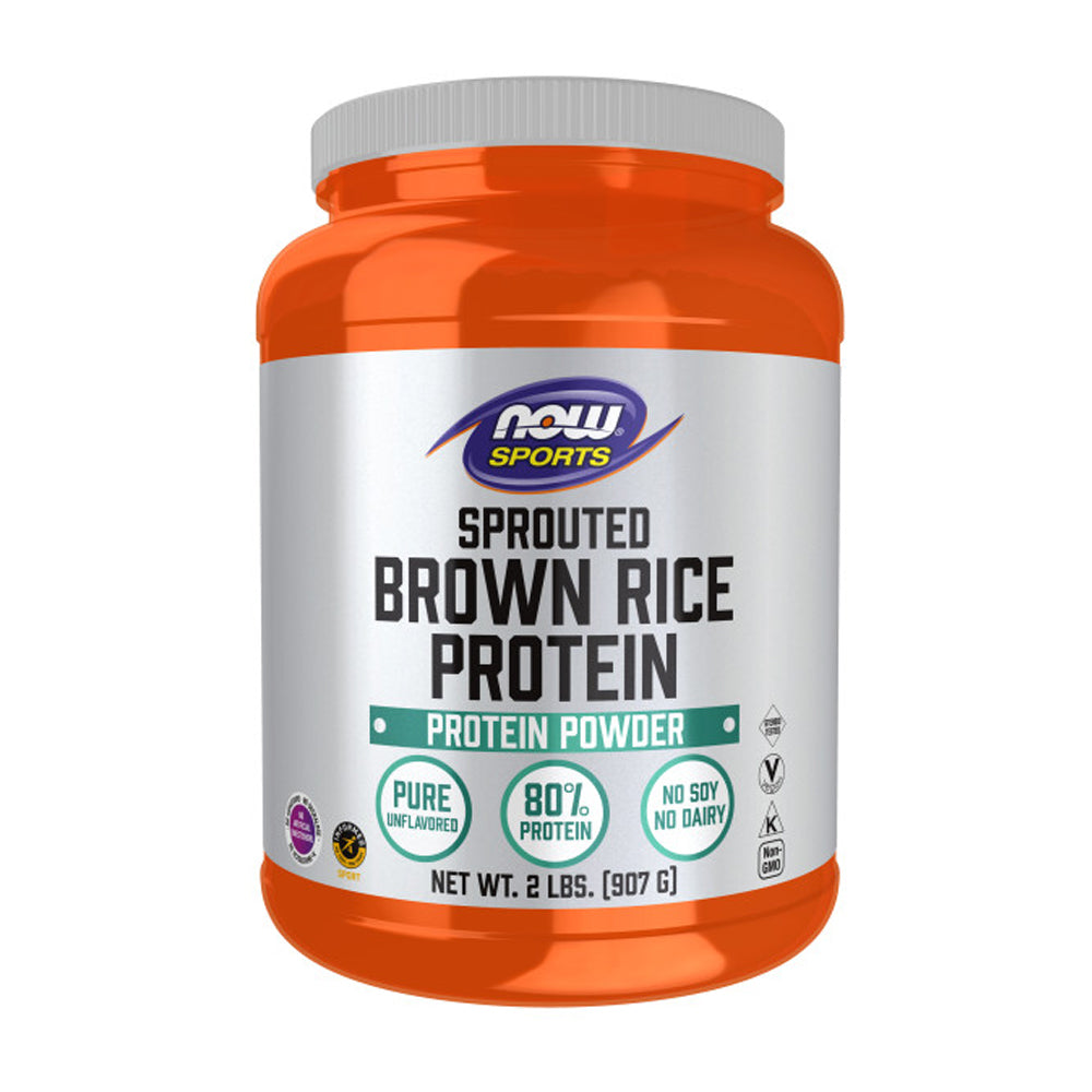 NOW Sports Nutrition, Sprouted Brown Rice Protein, 80% Protein, Unflavored Powder, 2-Pound (907 g) Vitamins & Supplements NOW Foods USA