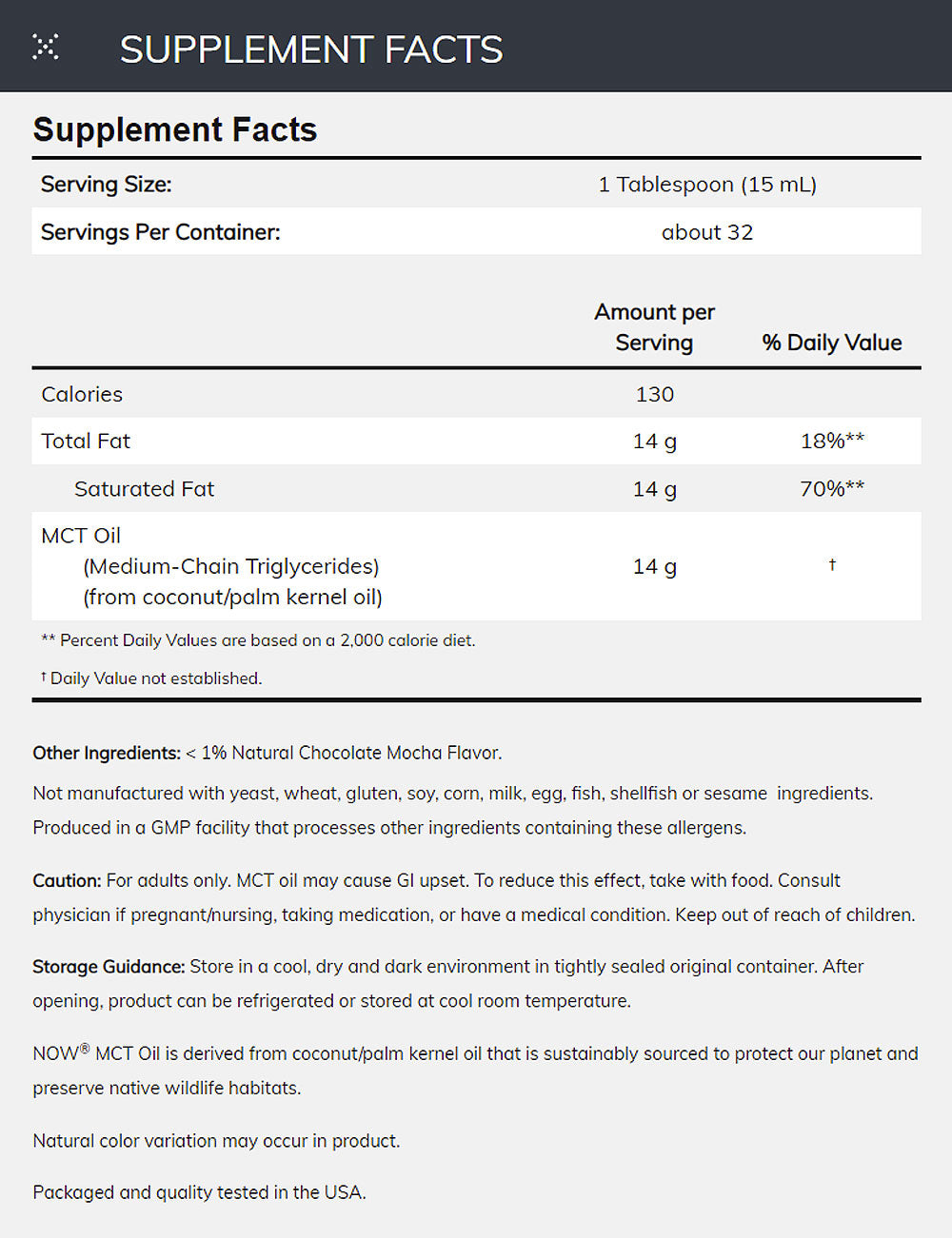 NOW Sports Nutrition, MCT (Medium-chain triglycerides) Oil, Vanilla Hazelnut, 16-Ounce Vitamins & Supplements NOW Foods USA