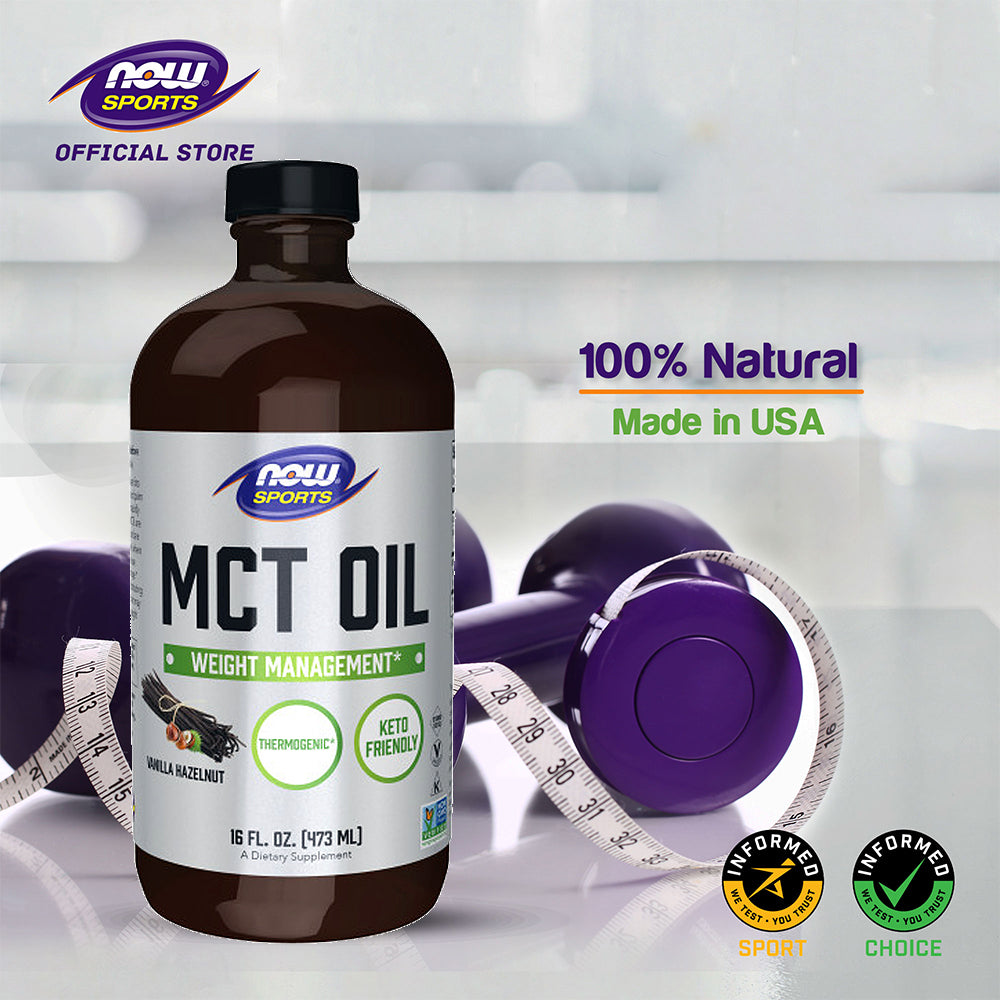 NOW Sports Nutrition, MCT (Medium-chain triglycerides) Oil, Vanilla Hazelnut, 16-Ounce Vitamins & Supplements NOW Foods USA