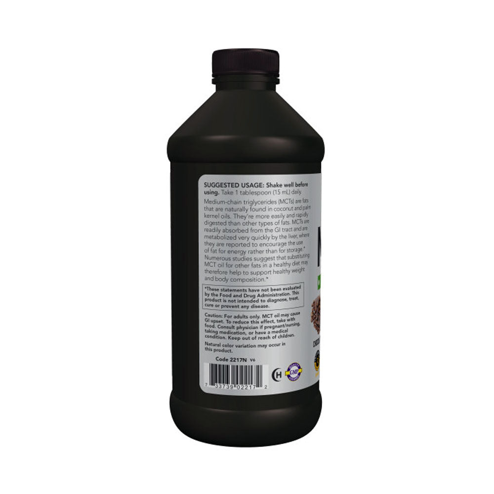 NOW Sports Nutrition, MCT (Medium-chain triglycerides) Oil, Chocolate Mocha, 16-Ounce (473 ml) - Bloom Concept