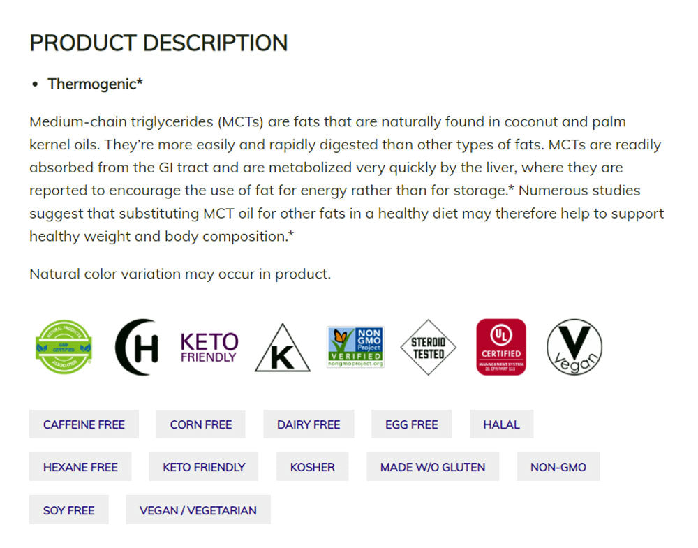 NOW Sports Nutrition, MCT (Medium-chain triglycerides) Oil, Chocolate Mocha, 16-Ounce (473 ml) Vitamins & Supplements NOW Foods USA