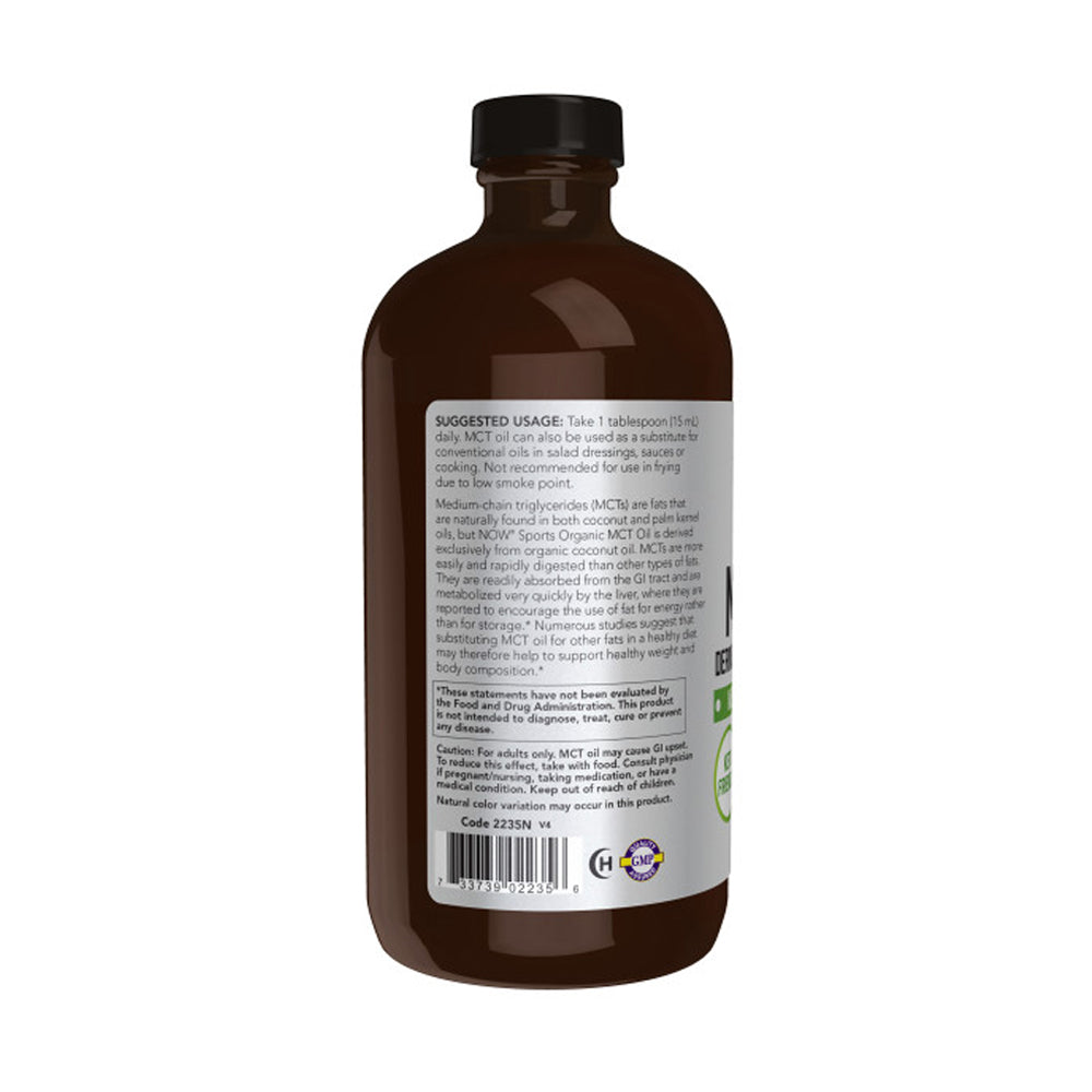 NOW Sports Nutrition, Organic MCT (Medium-chain triglycerides) Oil (in Plastic), 16-Ounce (473 ml) Vitamins & Supplements NOW Foods USA