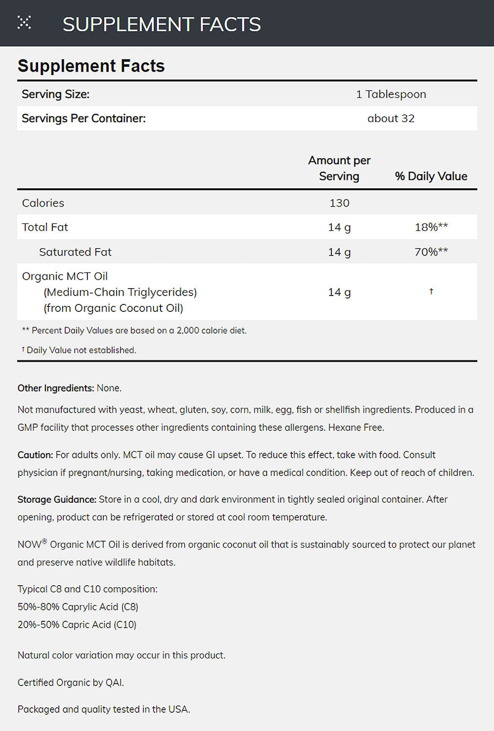 NOW Sports Nutrition, Organic MCT (Medium-chain triglycerides) Oil (in Plastic), 16-Ounce (473 ml) Vitamins & Supplements NOW Foods USA