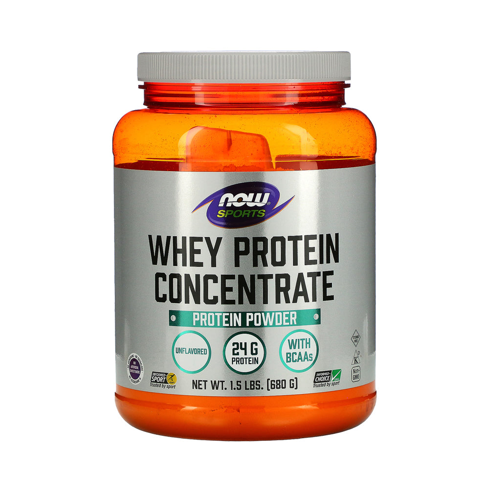 NOW Sports Nutrition, Whey Protein Concentrate, 24 g With BCAAs, Unflavored Powder, 1.5-Pound (680 g) Vitamins & Supplements NOW Foods USA