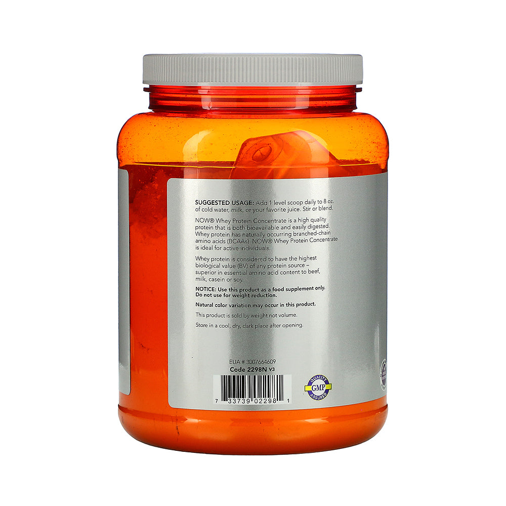 NOW Sports Nutrition, Whey Protein Concentrate, 24 g With BCAAs, Unflavored Powder, 1.5-Pound (680 g) - Bloom Concept
