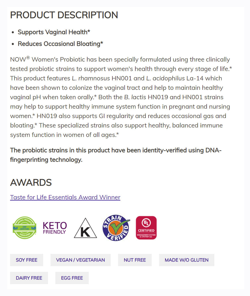 NOW Supplements, Women&