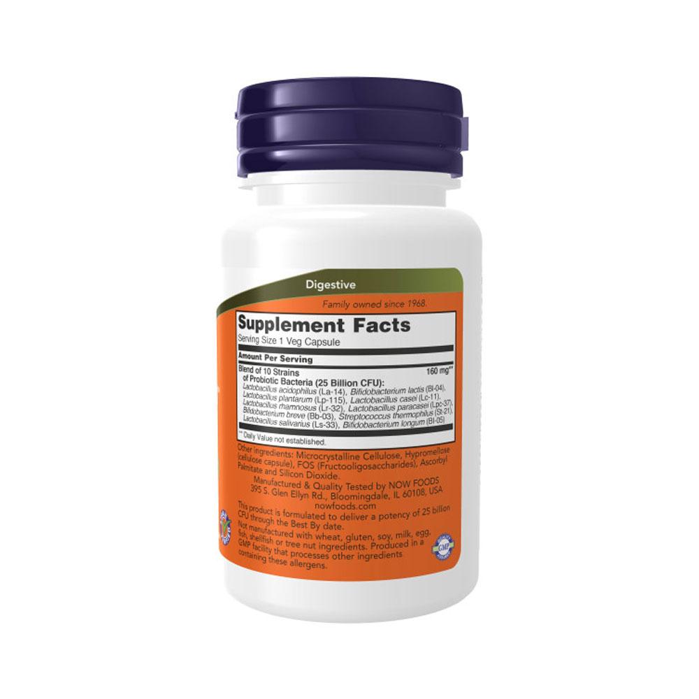 NOW Supplements, Probiotic-10™, 25 Billion, with 10 Probiotic Strains, Dairy, Soy and Gluten Free, Strain Verified, 30 Veg Capsules - Bloom Concept