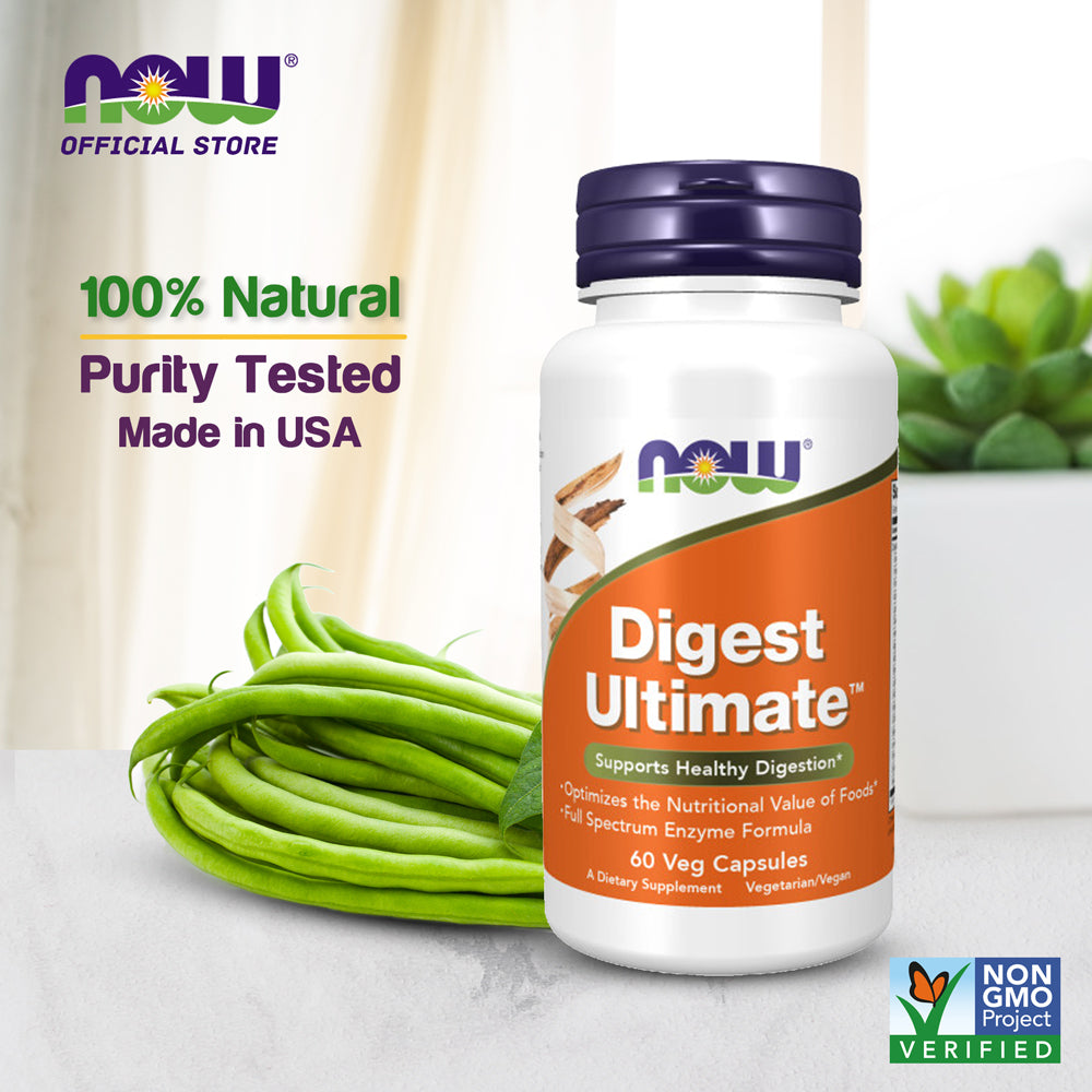 NOW Supplements, Digest Ultimate with Full Spectrum Enzyme Formula, 60 Veg Capsules - Bloom Concept