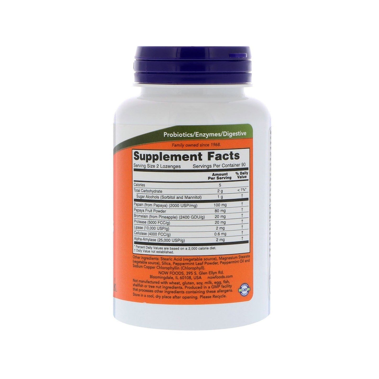 NOW Supplements, Papaya Enzyme with Mint and Chlorophyll, Digestive Support*, 180 Chewable Lozenges - Bloom Concept