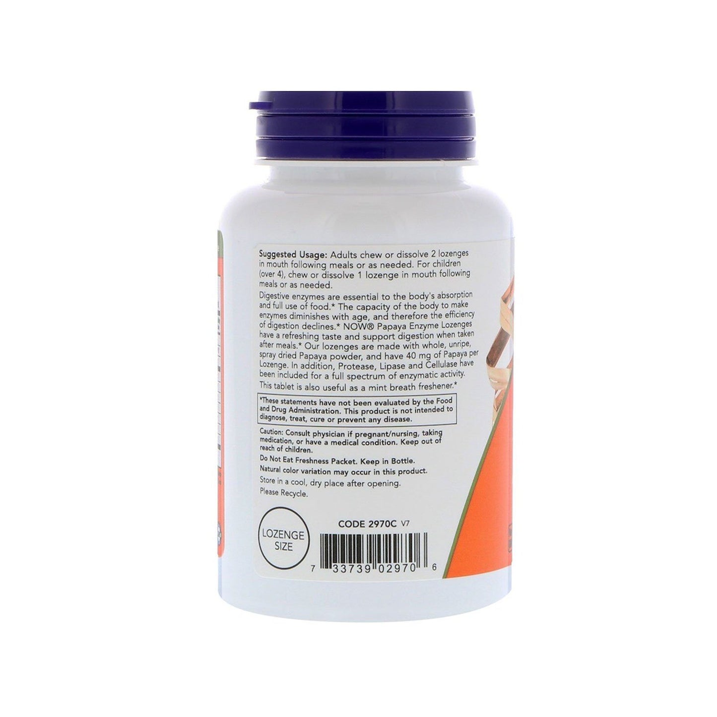 NOW Supplements, Papaya Enzyme with Mint and Chlorophyll, Digestive Support*, 180 Chewable Lozenges - Bloom Concept