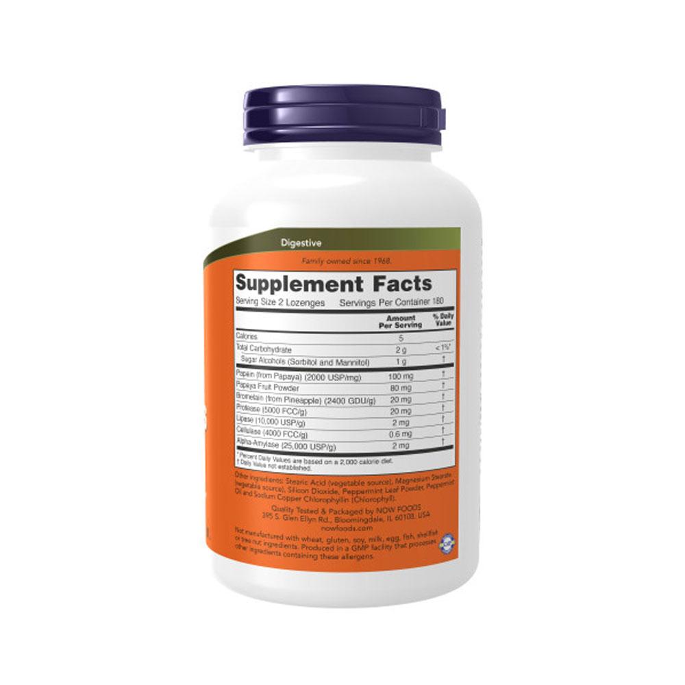 (30% OFF) NOW Supplements, Papaya Enzyme with Mint and Chlorophyll, Digestive Support*, 360 Chewable Lozenges--Best by 01/24 - Bloom Concept