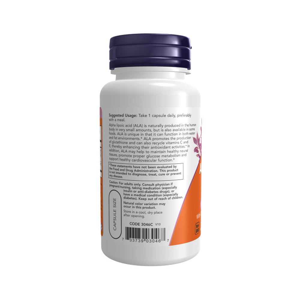 NOW Supplements, Alpha Lipoic Acid 600 mg with Grape Seed Extract & Bioperine, Extra Strength, 60 Veg Capsules - Bloom Concept