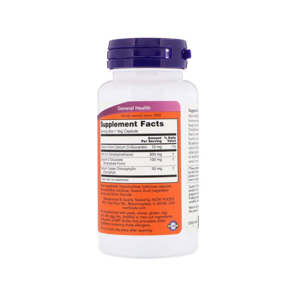 NOW Supplements, DIM 200 (Diindolylmethane) with Calcium D-Glucarate, 90 Veg Capsules - Bloom Concept