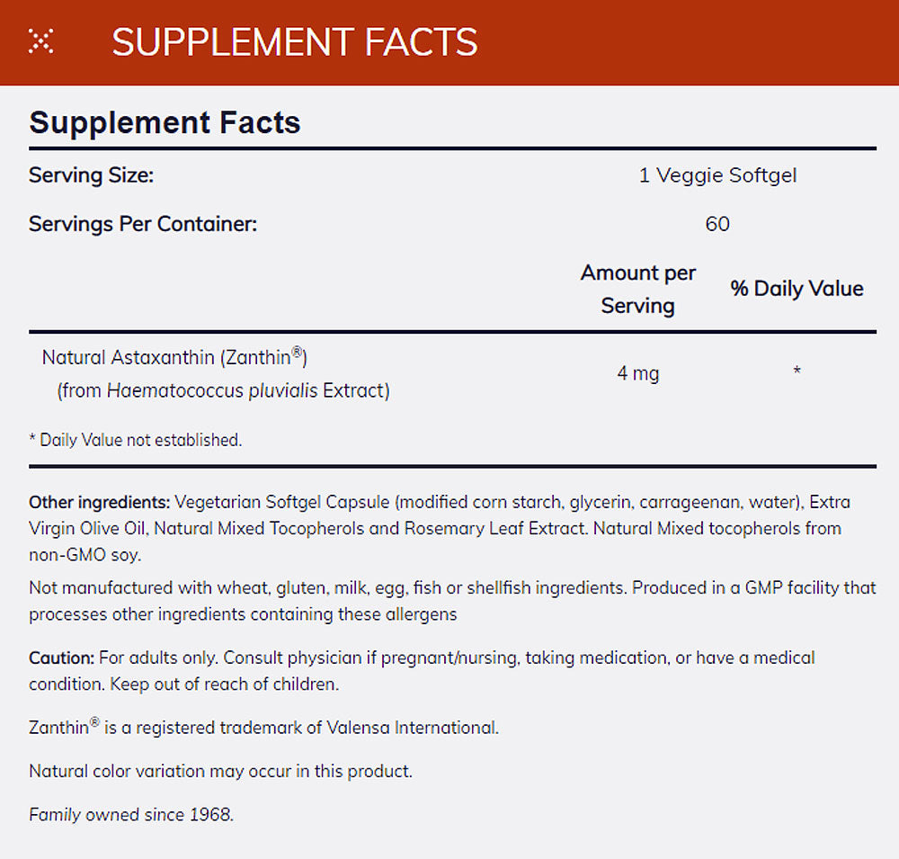 NOW Supplements, Astaxanthin 4 mg, features Zanthin, Supports Eye Health*, 60 Veg Softgels - Bloom Concept