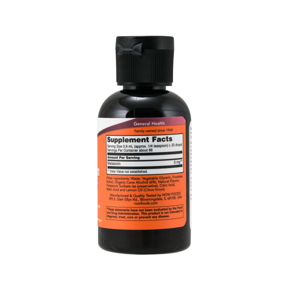 NOW Supplements, Liquid Melatonin, 3 mg Per Serving, Fast Absorption and Great Taste, 2-Ounces(59 ml) - Bloom Concept