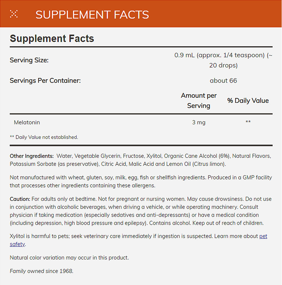NOW Supplements, Liquid Melatonin, 3 mg Per Serving, Fast Absorption and Great Taste, 2-Ounces(59 ml) - Bloom Concept