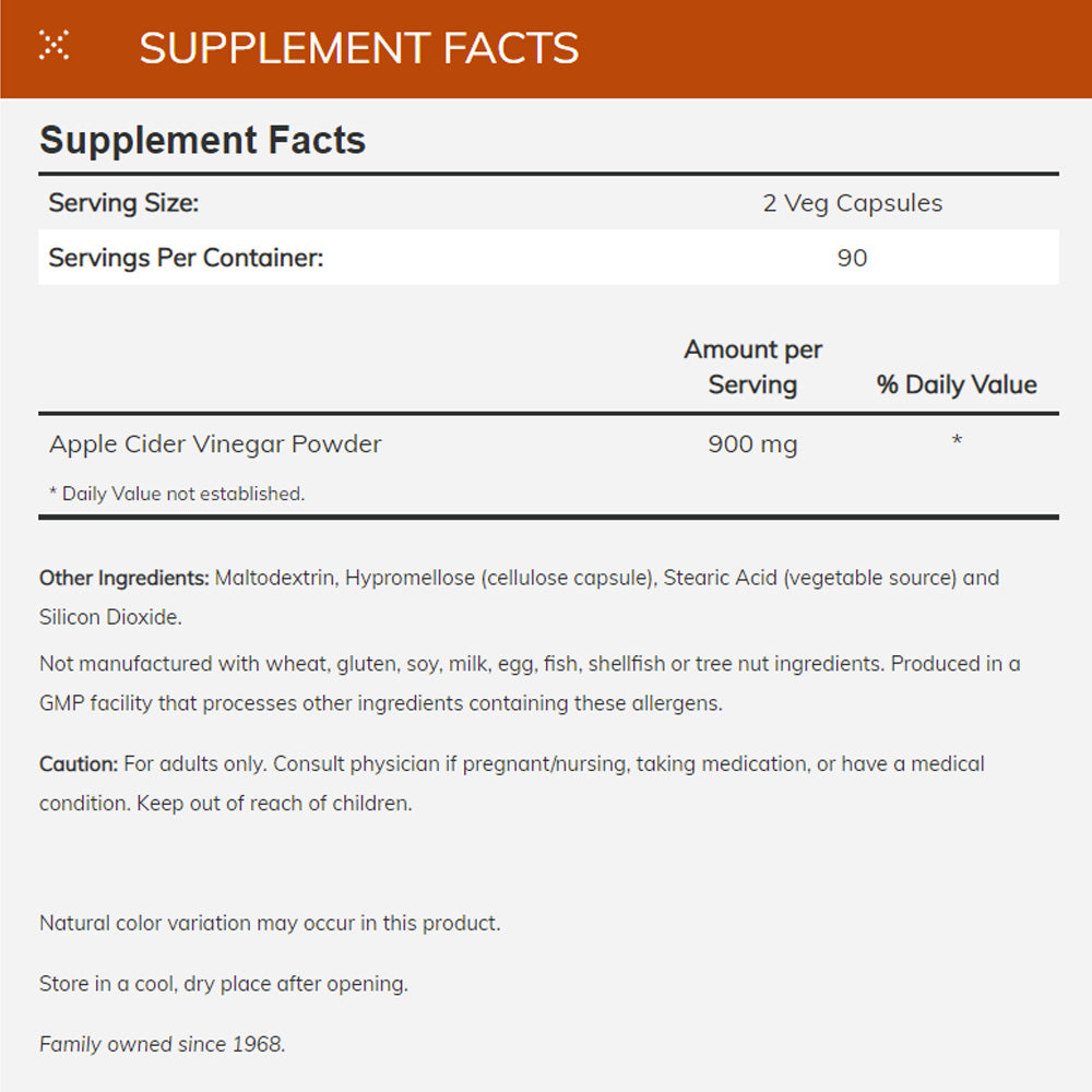 NOW Supplements, Apple Cider Vinegar 450 mg, Derived from Fermentation of Sweet Apple Cider, 180 Veg Capsules - Bloom Concept