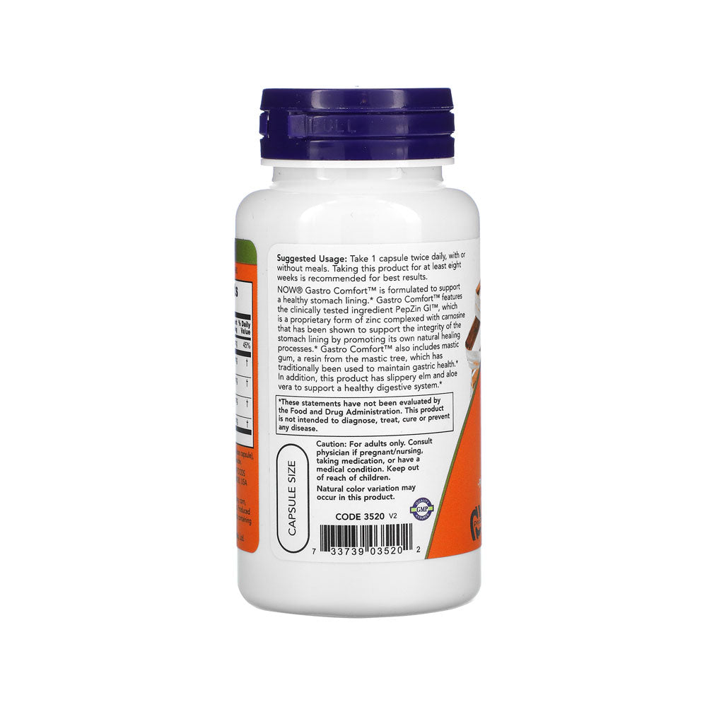 NOW Supplements, Gastro Comfort, plus Mastic Gum, Aloe Vera and Slippery Elm, 60 Veg Capsules - Bloom Concept