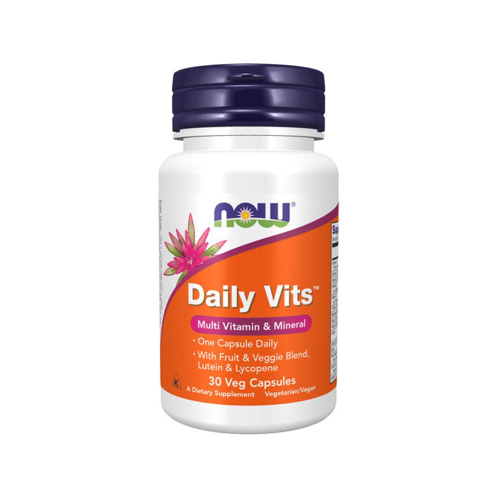 NOW FOODS Supplements, Daily Vits with Fruit & Veggie Blend, Lutein and Lycopene, 30 Veg Capsules - Bloom Concept