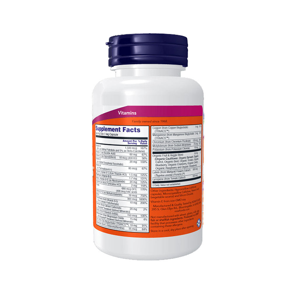NOW Supplements, Daily Vits™ with Fruit & Veggie Blend, Lutein and Lycopene, 120 Veg Capsules Vitamins & Supplements NOW Foods USA