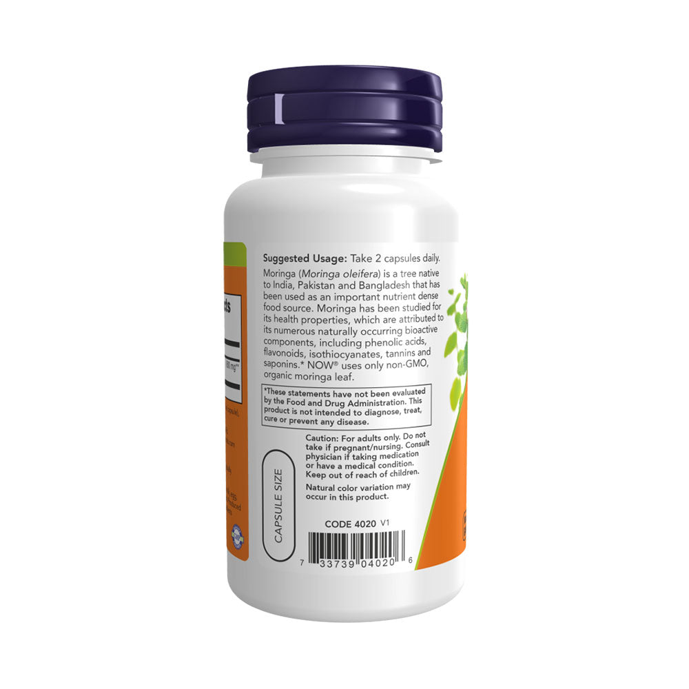 NOW Foods Moringa Leaf, Green Super Herb, Made with Organic Moringa, Free Radical Protection*, 90 Veg Capsules Vitamins & Supplements NOW Foods USA