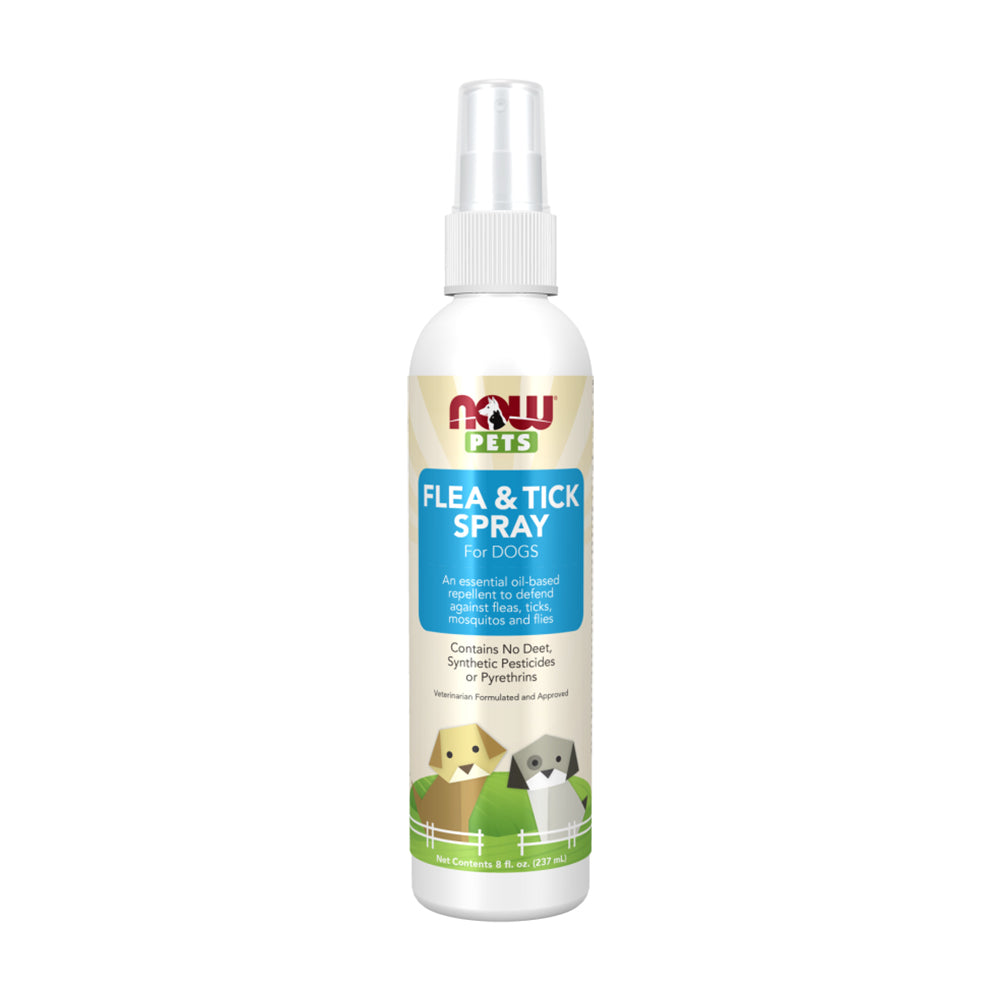 NOW Pet Health, Flea and Tick Spray For Dogs, Essential Oil Based Repellent, No Deet, 8-Ounce (237ml) - Bloom Concept