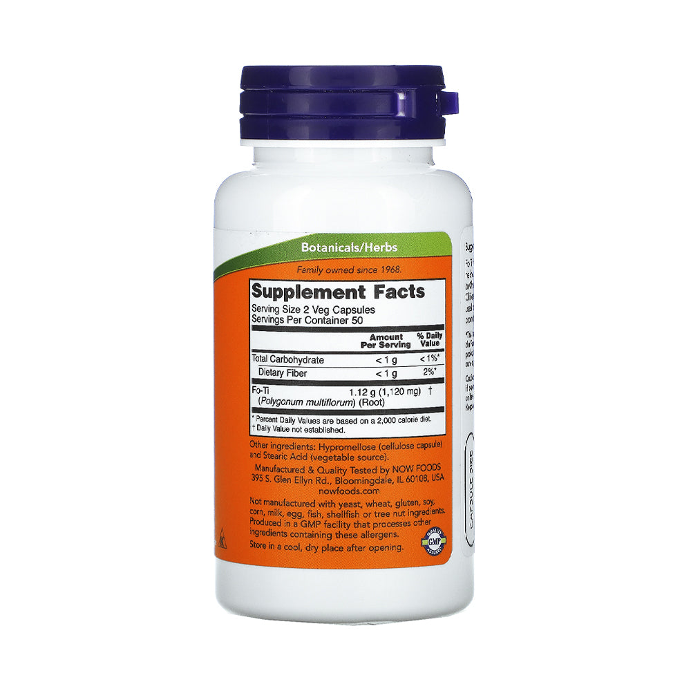 NOW Supplements, Fo-Ti (Polygonum multiflorum) 560 mg, Ho Shou Wu, Herbal Supplement, 100 Veg Capsules - Bloom Concept