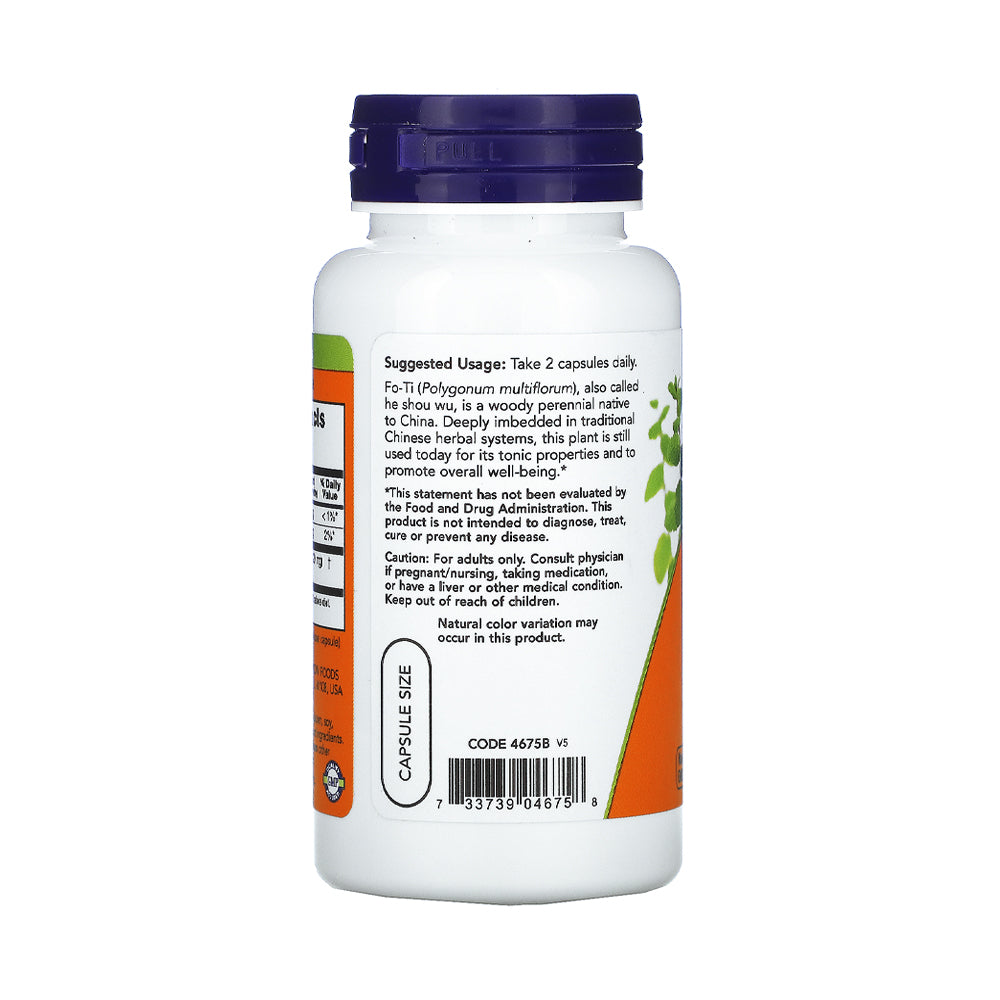 NOW Supplements, Fo-Ti (Polygonum multiflorum) 560 mg, Ho Shou Wu, Herbal Supplement, 100 Veg Capsules - Bloom Concept