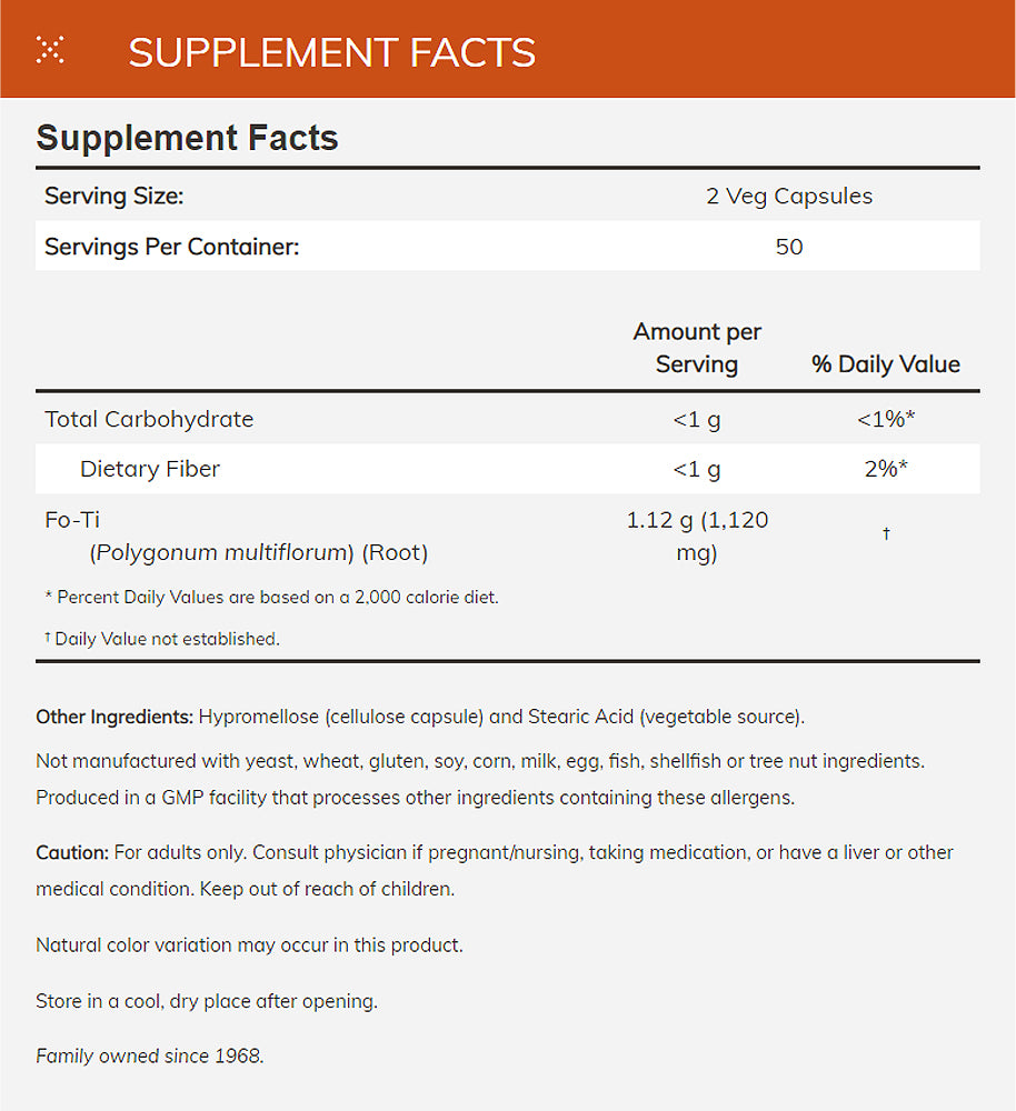 NOW Supplements, Fo-Ti (Polygonum multiflorum) 560 mg, Ho Shou Wu, Herbal Supplement, 100 Veg Capsules - Bloom Concept
