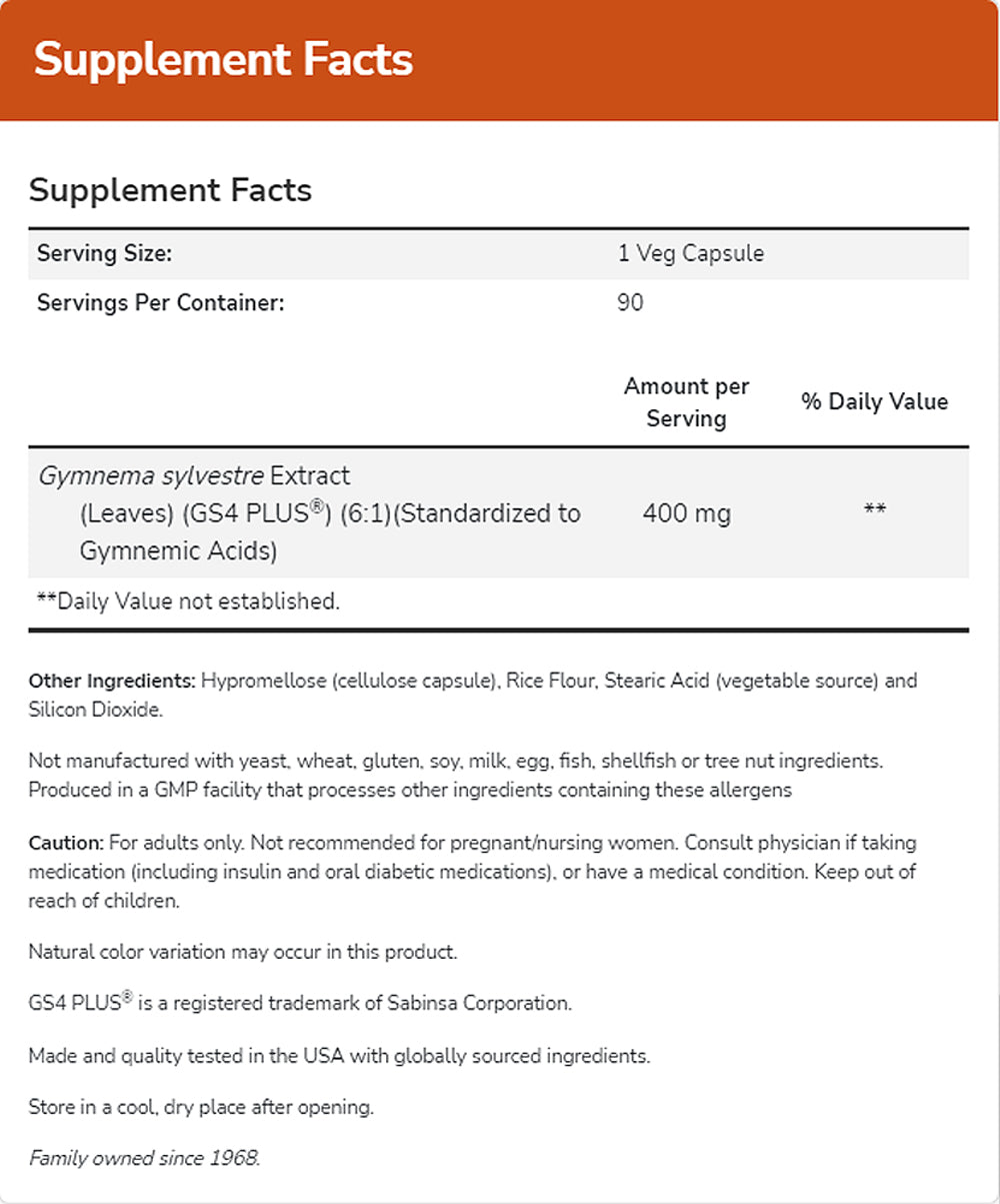 NOW Supplements, Gymnema Sylvestre 400 mg, Supports Glucose Metabolism*, 90 Veg Capsules - Bloom Concept