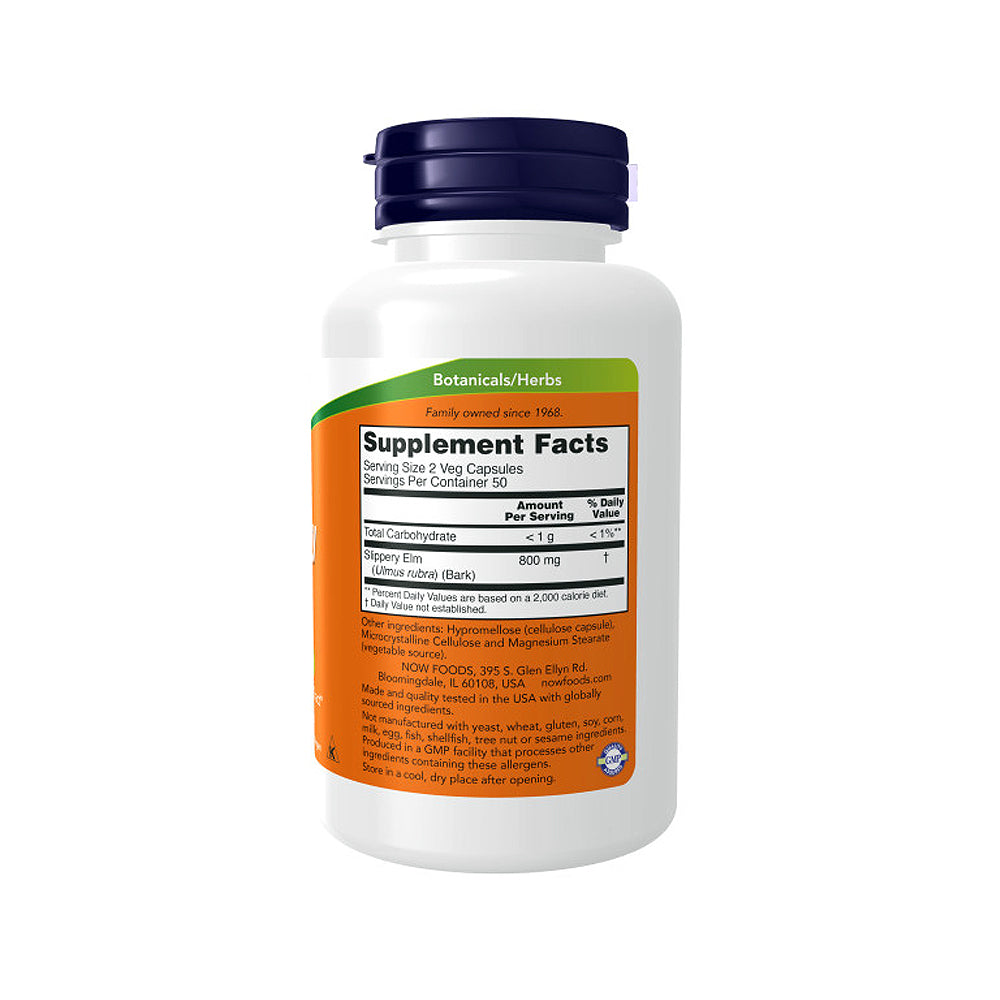 NOW Supplements, Slippery Elm (Ulmus rubra) 400 mg, Herbal Supplement, 100 Veg Capsules - Bloom Concept