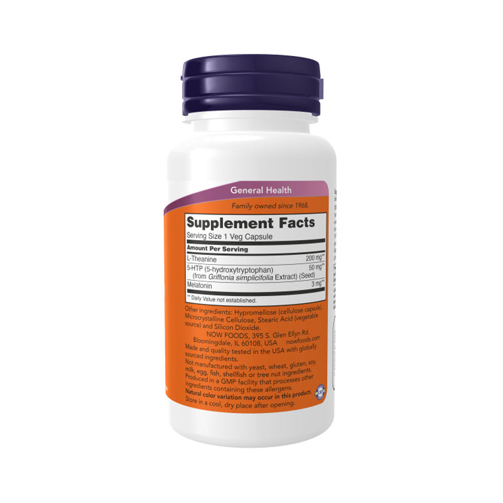NOW Supplements, Sleep Regimen 3-In-1, With Melatonin, 5-HTP and L-Theanine, Restful Sleep Blend*, 90 Veg Capsules - Bloom Concept
