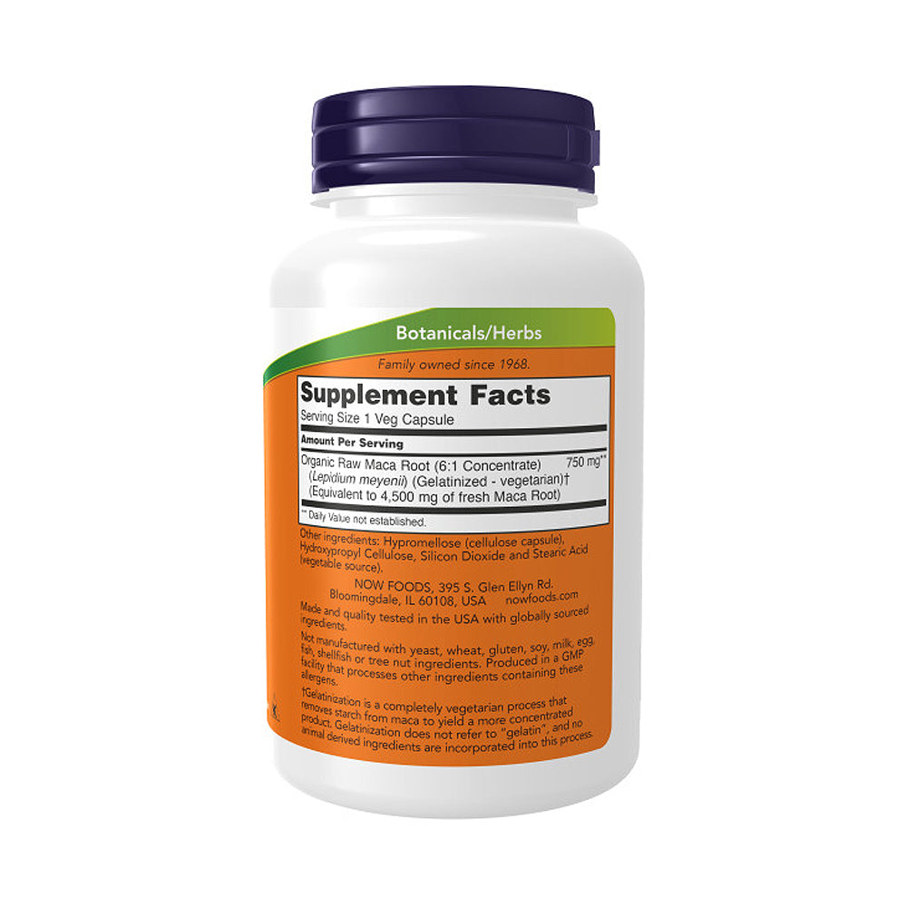 NOW Supplements, Maca (Lepidium meyenii) 750 mg Raw, Reproductive Health*, 90 Veg Capsules - Bloom Concept