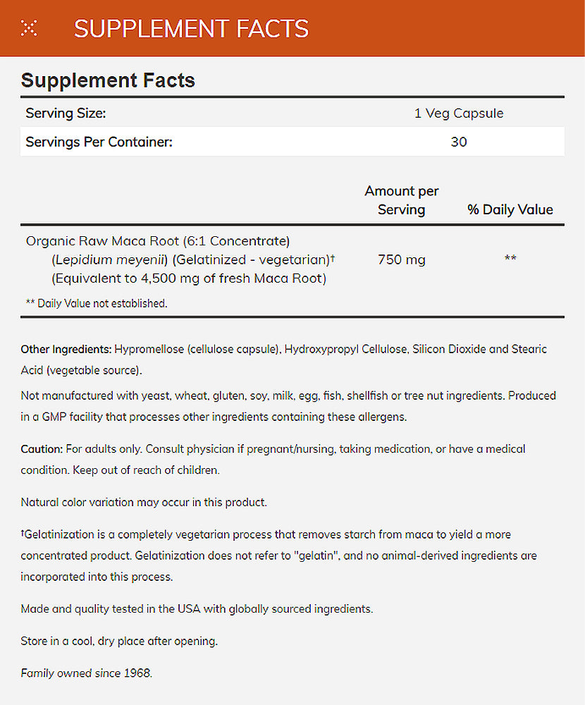 NOW Supplements, Maca (Lepidium meyenii) 750 mg Raw, Reproductive Health*, 90 Veg Capsules - Bloom Concept