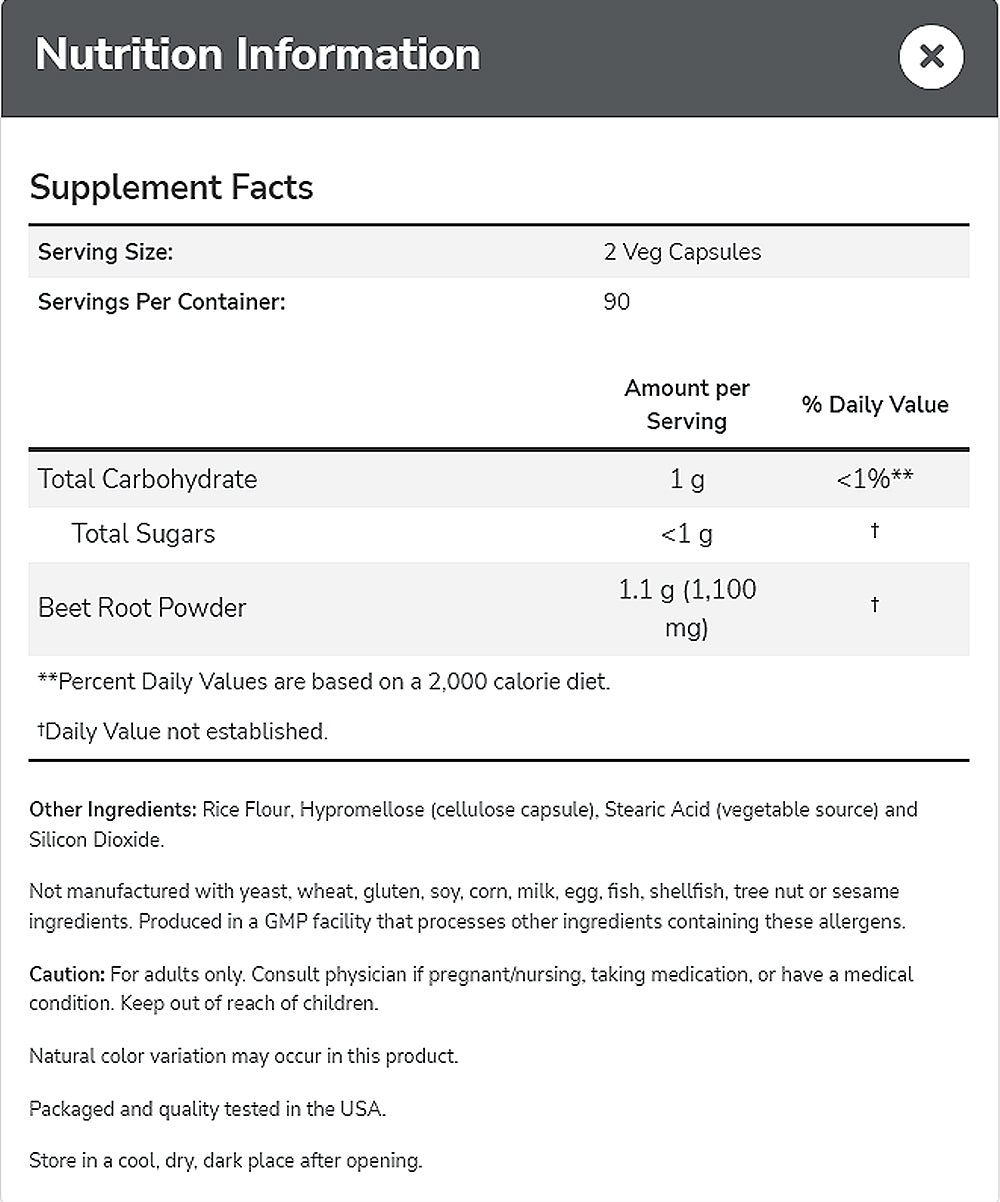 NOW Sports, Beet Root Veg, Sports Nutrition, Immune System Support*, 550 MG, Naturally Occurring Nitrates, 180 Veg Capsules Vitamins & Supplements NOW Foods USA