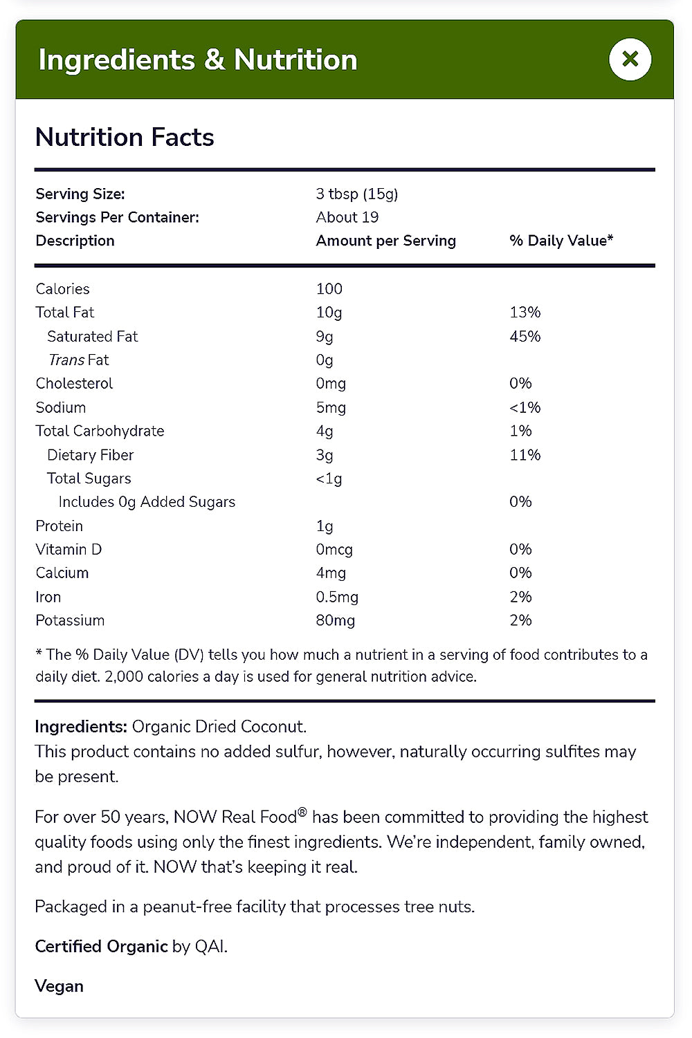 NOW Foods, Organic Coconut, Unsweetened and Shredded, No Added Colors, Flavors or Preservatives,(284 g) Natural Foods NOW Foods USA