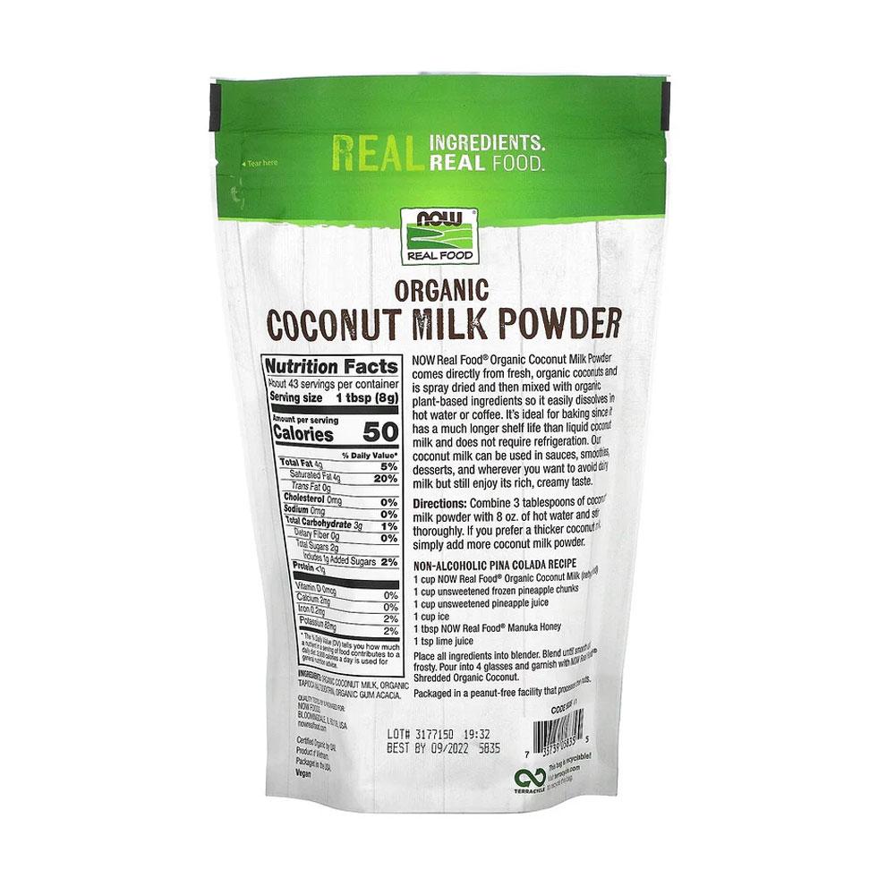 NOW Foods, Organic Coconut Milk Powder, Dairy Free/ Vegan, Just Add Water, 12-Ounce (340g) - Bloom Concept