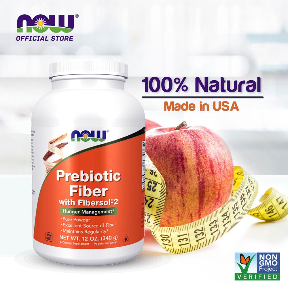 NOW Supplements, Prebiotic Fiber with Fibersol-2, derived from Non-GMO corn, Powder, 12-Ounce (340 g) - Bloom Concept