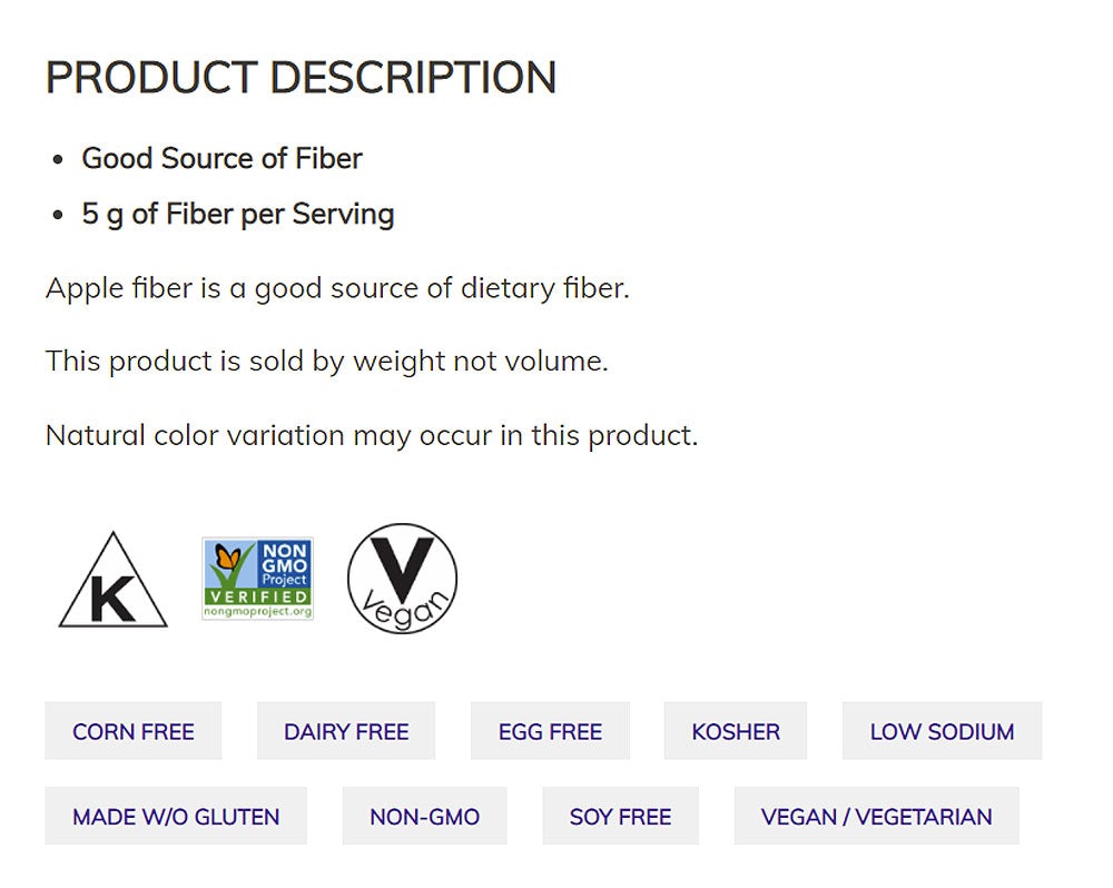NOW Supplements, Pure Apple Fiber Powder with Apple Pectin, Non-GMO Project Verified, 12-Ounce (340 g) - Bloom Concept