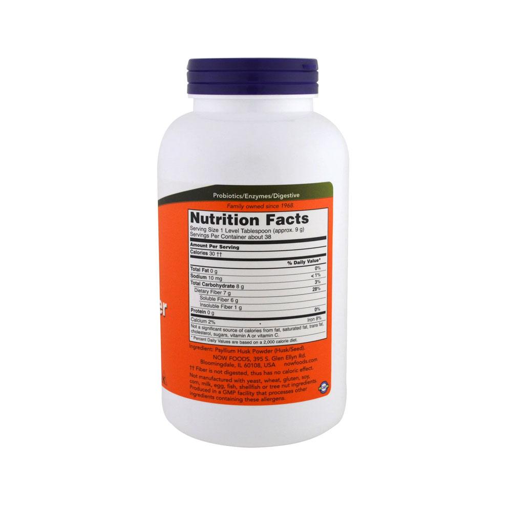 NOW Supplements, Psyllium Husk Powder, Non-GMO Project Verified, Soluble Fiber, 12-Ounce (340 g) - Bloom Concept