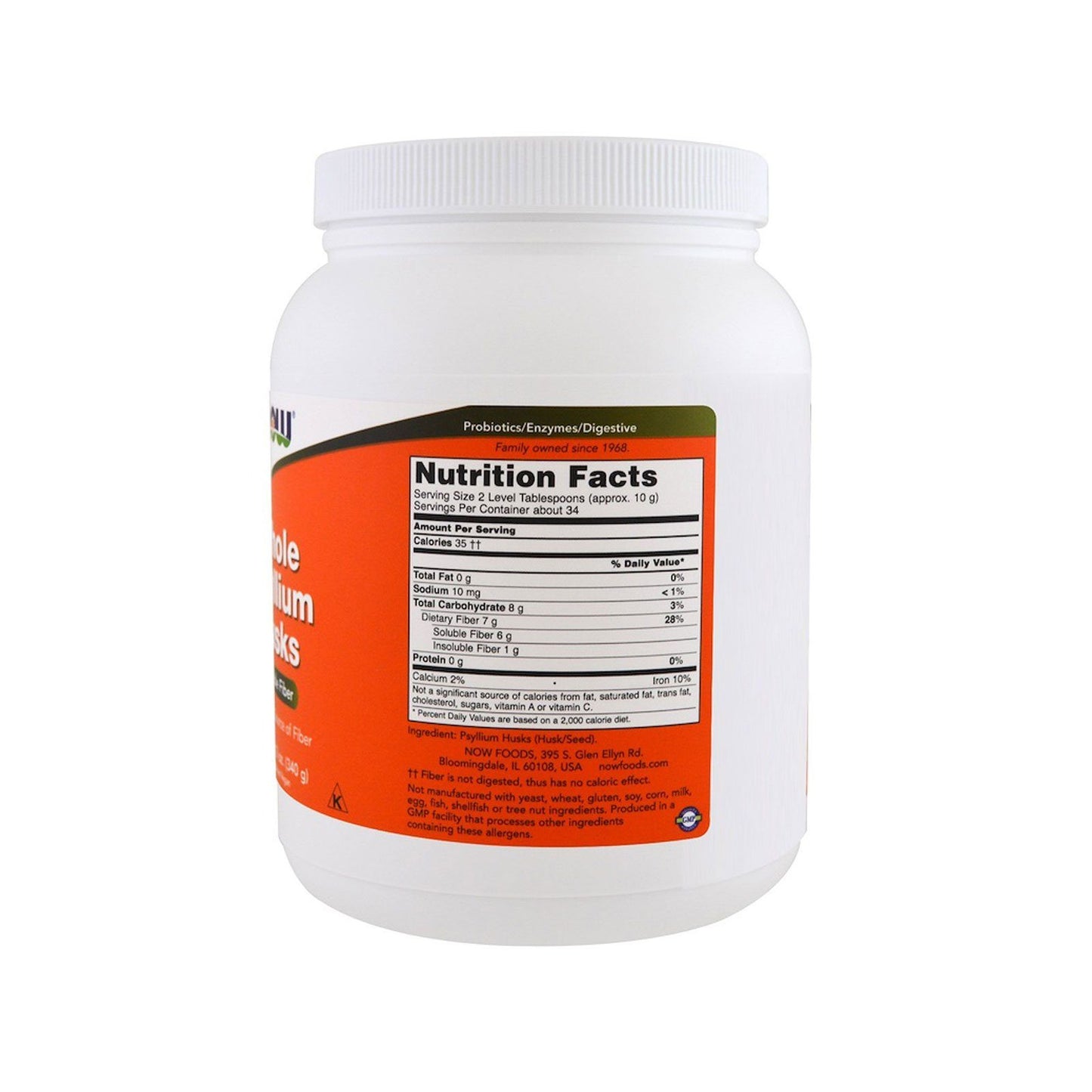 NOW Supplements, Whole Psyllium Husks, Non-GMO Project Verified, Soluble Fiber, 12-Ounce (340 g) - Bloom Concept
