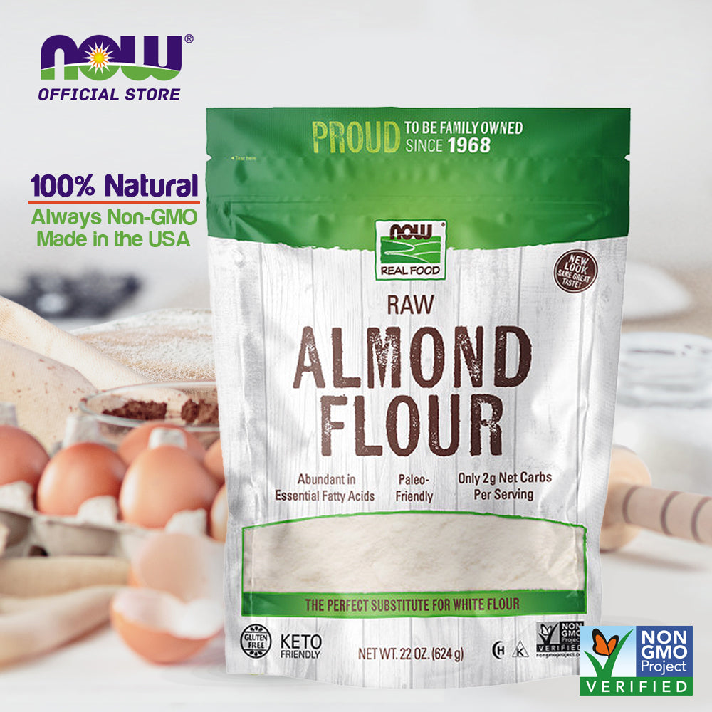NOW Foods, Almond Flour with Essential Fatty Acids, 5 g Carbs per Serving, 22-Ounce (684 g) - Bloom Concept