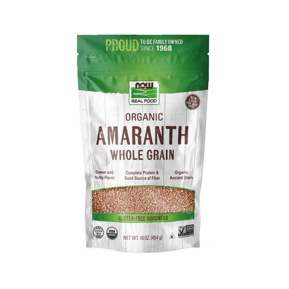 NOW Foods, Organic Amaranth Whole Grain, Source of Protein and Fiber, Gluten-Free, Certified Non-GMO, 16-Ounce (454g) - Bloom Concept